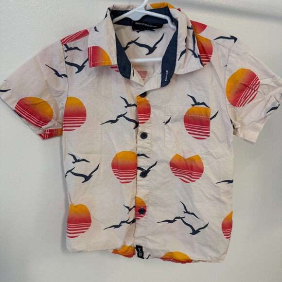 Bundle Set of 2 Kids Boys Short Sleeve 100% Cotton Button Down Shirts Tops - Picture 6 of 8
